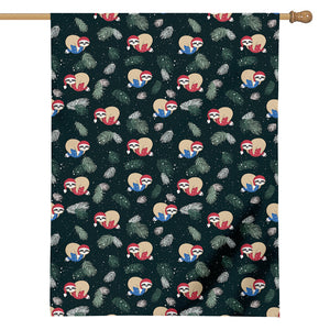 Christmas Sleeping Sloths Pattern Print House Flag