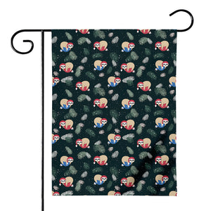 Christmas Sleeping Sloths Pattern Print House Flag