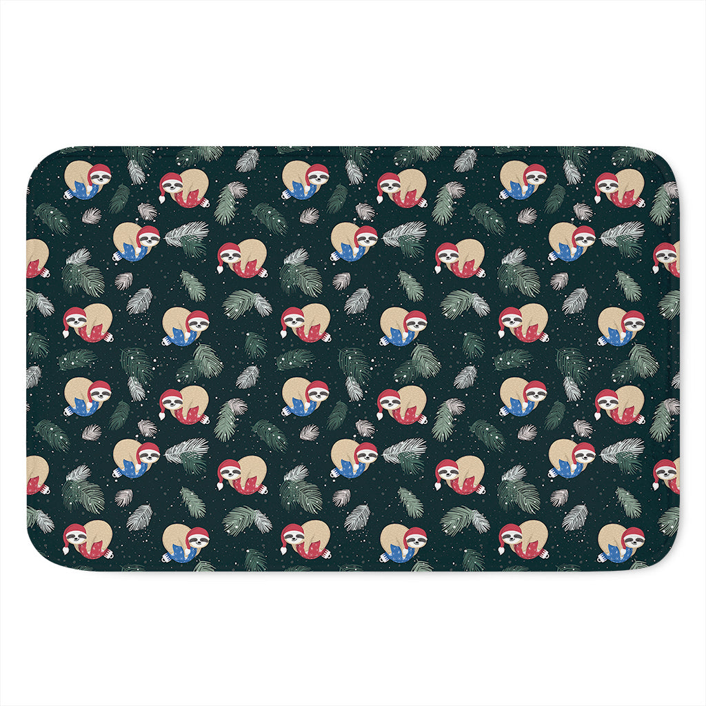 Christmas Sleeping Sloths Pattern Print Indoor Door Mat