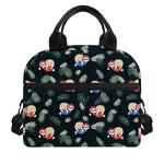 Christmas Sleeping Sloths Pattern Print Insulated Lunch Bag