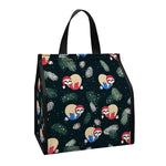 Christmas Sleeping Sloths Pattern Print Insulated Lunch Tote
