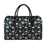 Christmas Sleeping Sloths Pattern Print Leather Duffle Bag