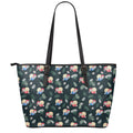 Christmas Sleeping Sloths Pattern Print Leather Tote Bag With Zipper