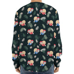 Christmas Sleeping Sloths Pattern Print Long Sleeve Baseball Jersey