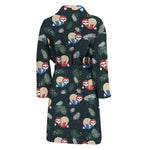 Christmas Sleeping Sloths Pattern Print Men's Bathrobe