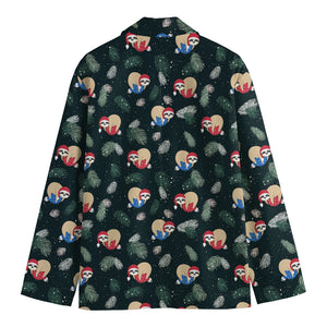 Christmas Sleeping Sloths Pattern Print Men's Blazer