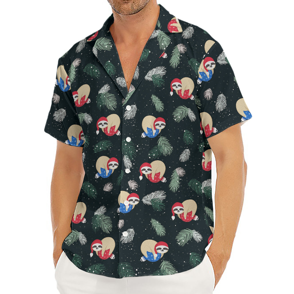 Christmas Sleeping Sloths Pattern Print Men's Deep V-Neck Shirt