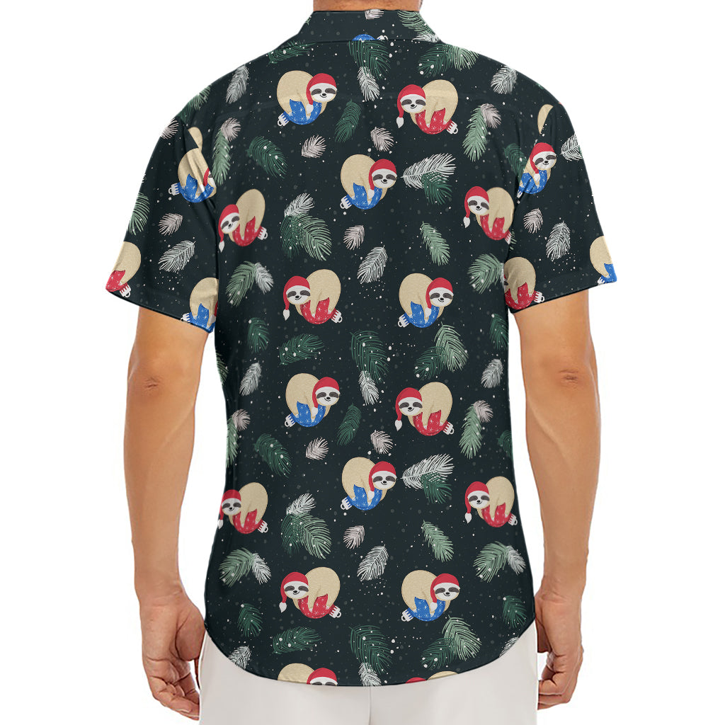 Christmas Sleeping Sloths Pattern Print Men's Deep V-Neck Shirt