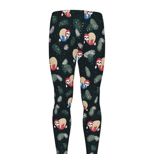 Christmas Sleeping Sloths Pattern Print Men's leggings