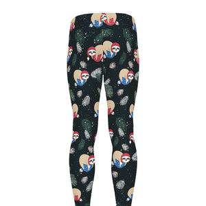 Christmas Sleeping Sloths Pattern Print Men's leggings