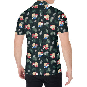 Christmas Sleeping Sloths Pattern Print Men's Shirt