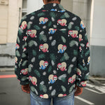 Christmas Sleeping Sloths Pattern Print Men's Shirt Jacket