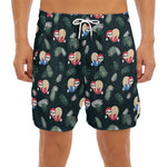 Christmas Sleeping Sloths Pattern Print Men's Split Running Shorts