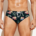 Christmas Sleeping Sloths Pattern Print Men's Swim Briefs