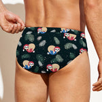Christmas Sleeping Sloths Pattern Print Men's Swim Briefs