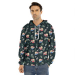 Christmas Sleeping Sloths Pattern Print Men's Velvet Pullover Hoodie