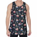 Christmas Sleeping Sloths Pattern Print Men's Velvet Tank Top