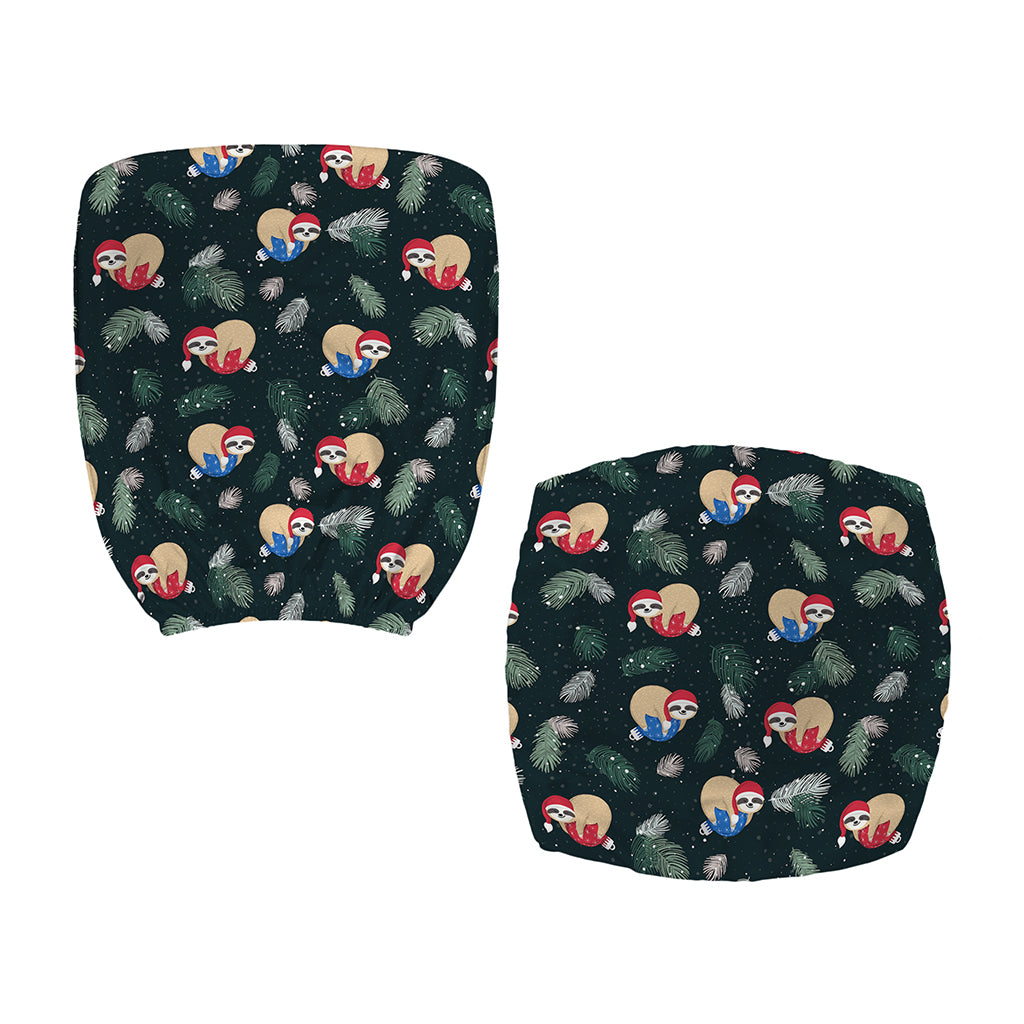 Christmas Sleeping Sloths Pattern Print Office Chair Cover