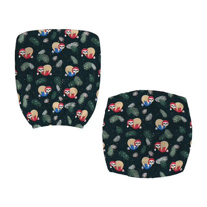 Christmas Sleeping Sloths Pattern Print Office Chair Cover