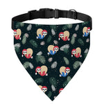 Christmas Sleeping Sloths Pattern Print Over The Collar Dog Bandana