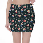 Christmas Sleeping Sloths Pattern Print Pencil Mini Skirt