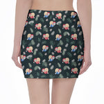 Christmas Sleeping Sloths Pattern Print Pencil Mini Skirt