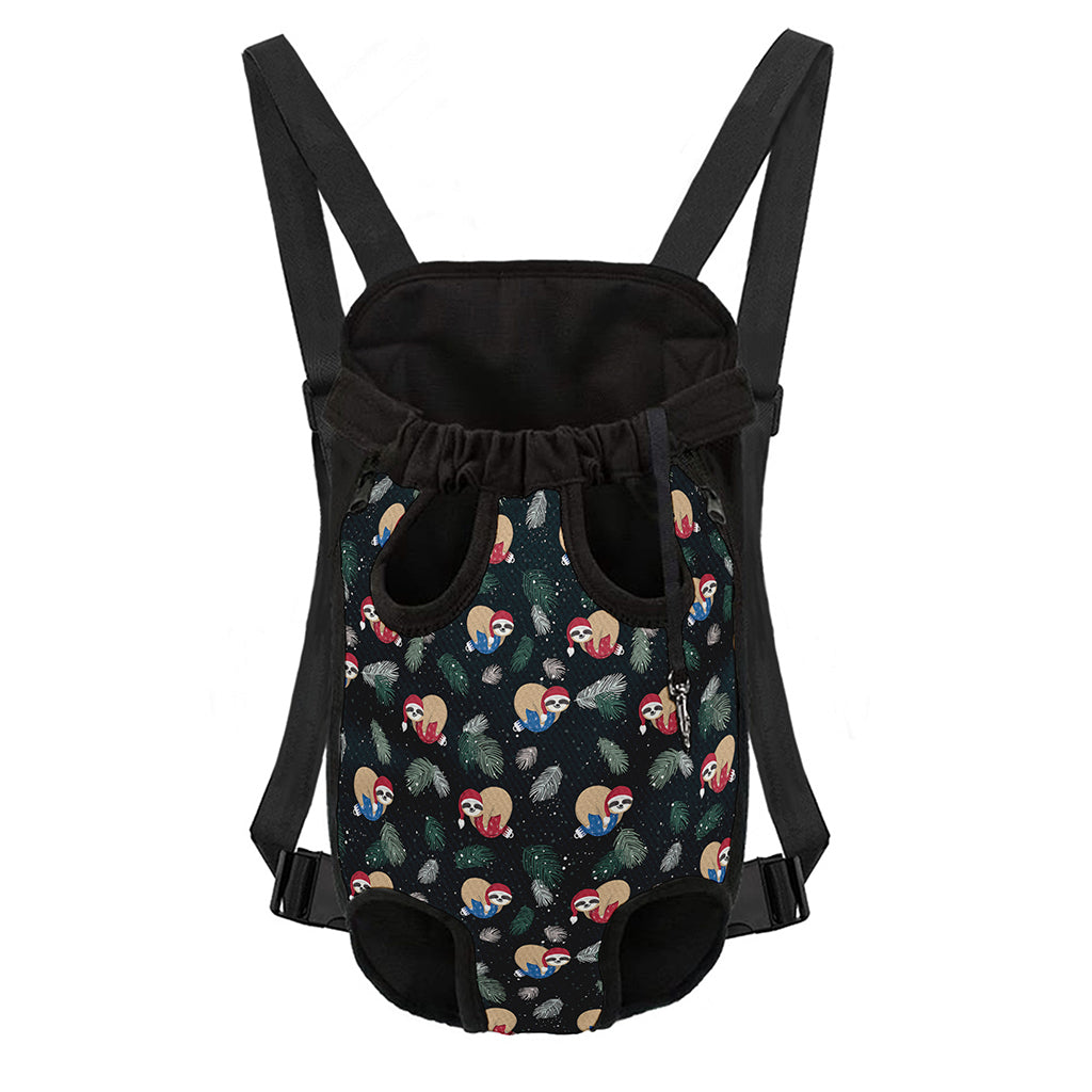 Christmas Sleeping Sloths Pattern Print Pet Carrier Backpack