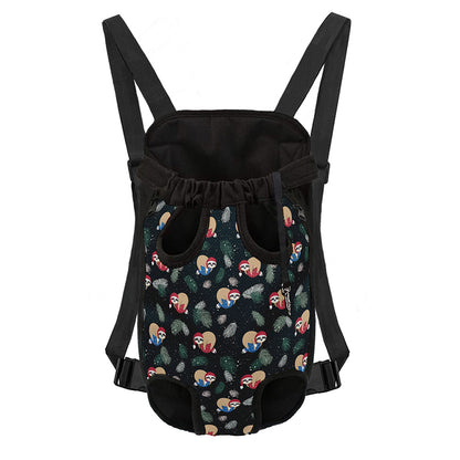 Christmas Sleeping Sloths Pattern Print Pet Carrier Backpack