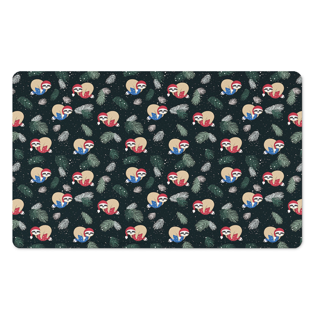 Christmas Sleeping Sloths Pattern Print Polyester Doormat