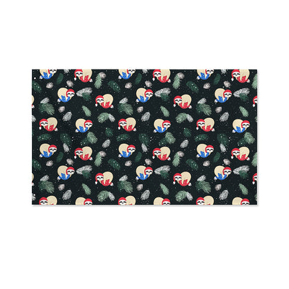 Christmas Sleeping Sloths Pattern Print Polyester Flag