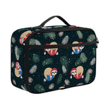 Christmas Sleeping Sloths Pattern Print Portable Lunch Bag