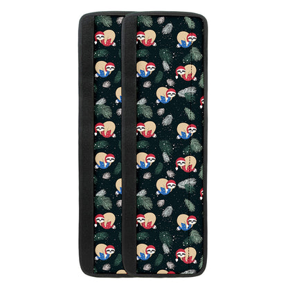 Christmas Sleeping Sloths Pattern Print Refrigerator Handle Covers