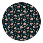 Christmas Sleeping Sloths Pattern Print Round Floor Mat