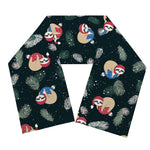 Christmas Sleeping Sloths Pattern Print Scarf