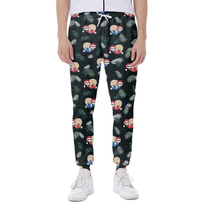 Christmas Sleeping Sloths Pattern Print Scuba Joggers