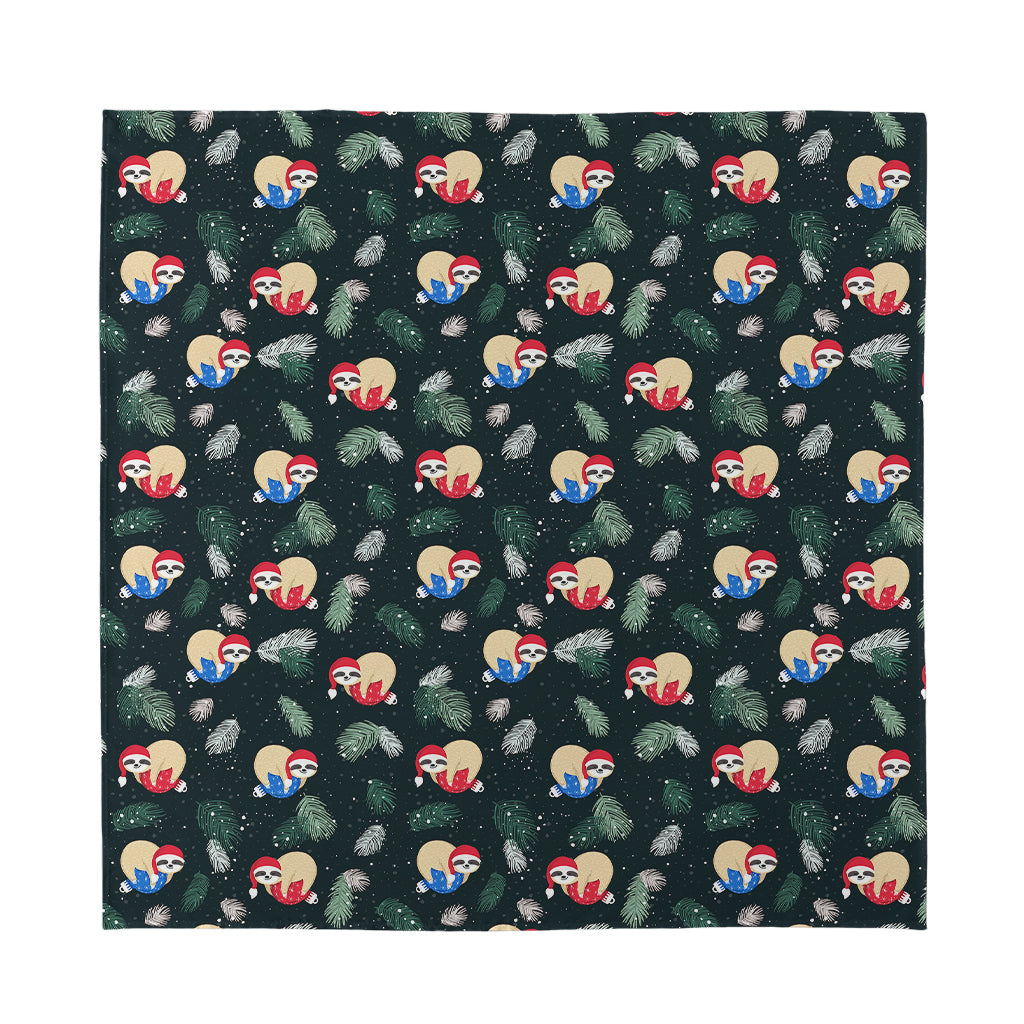 Christmas Sleeping Sloths Pattern Print Silk Bandana