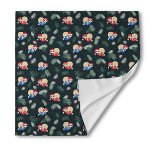 Christmas Sleeping Sloths Pattern Print Silk Bandana