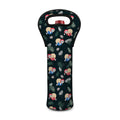 Christmas Sleeping Sloths Pattern Print Single Neoprene Wine Tote