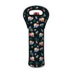 Christmas Sleeping Sloths Pattern Print Single Neoprene Wine Tote