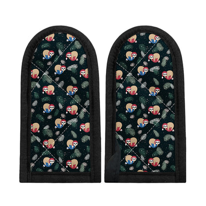 Christmas Sleeping Sloths Pattern Print Skillet Handle Cover