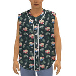 Christmas Sleeping Sloths Pattern Print Sleeveless Baseball Jersey