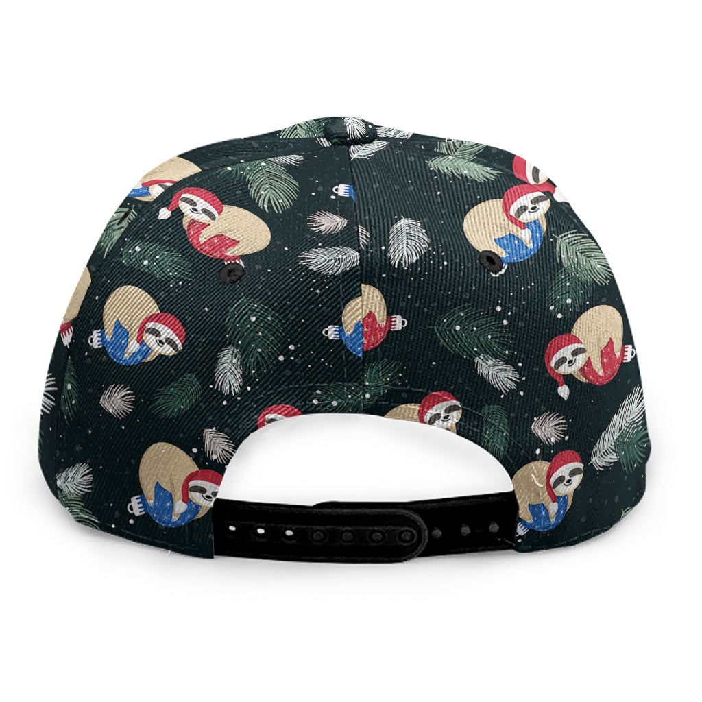 Christmas Sleeping Sloths Pattern Print Snapback Cap