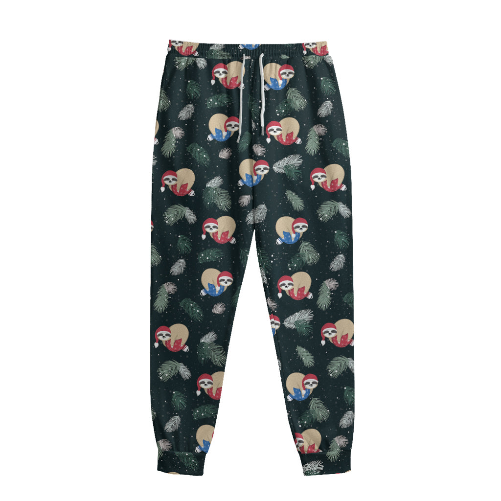 Christmas Sleeping Sloths Pattern Print Sweatpants