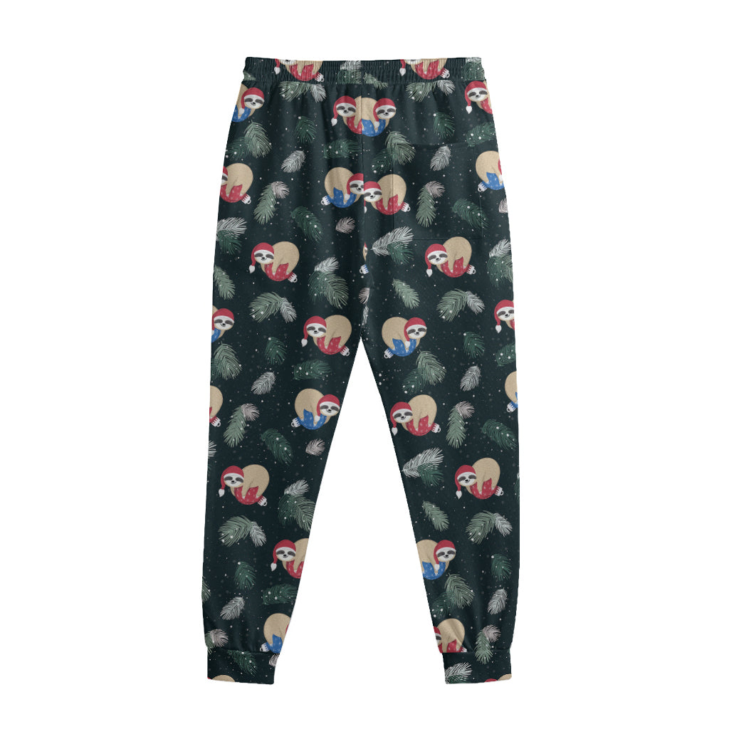 Christmas Sleeping Sloths Pattern Print Sweatpants