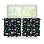 Christmas Sleeping Sloths Pattern Print Tier Curtains