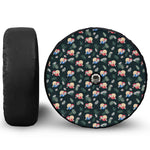 Christmas Sleeping Sloths Pattern Print Tire Cover With Camera Hole