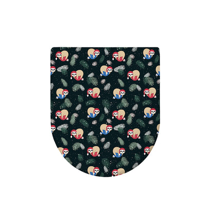 Christmas Sleeping Sloths Pattern Print Toilet Lid Cover