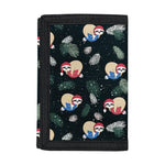 Christmas Sleeping Sloths Pattern Print Trifold Wallet