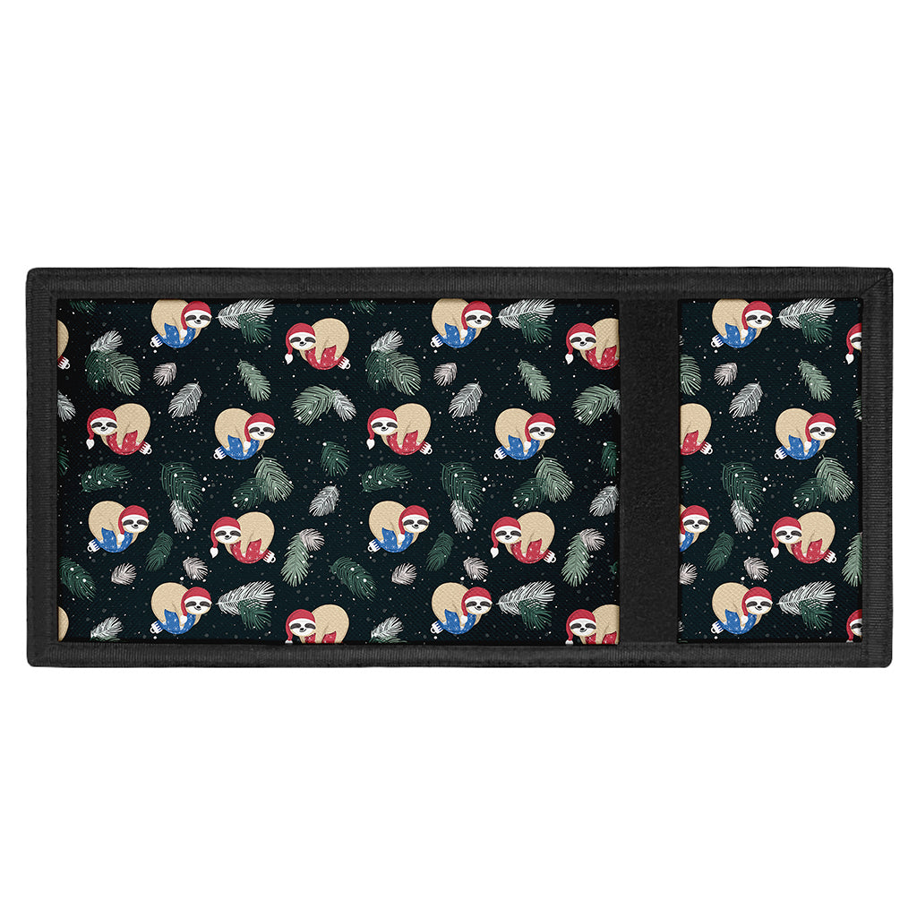 Christmas Sleeping Sloths Pattern Print Trifold Wallet