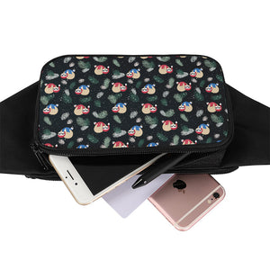 Christmas Sleeping Sloths Pattern Print Waist Bag